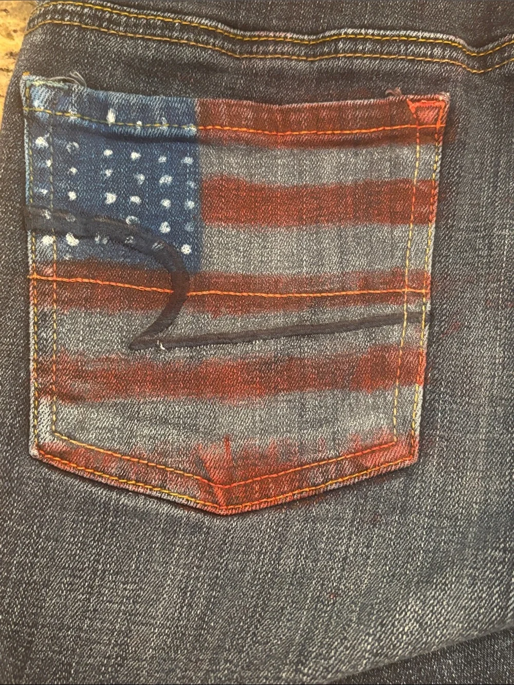 American Eagle Outfitters Upcycled American Flag Denim Shorts Size 4